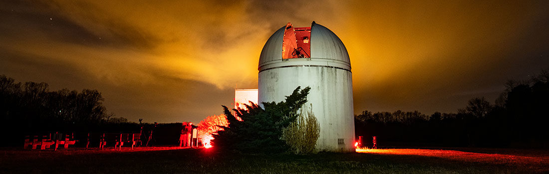 The Belk Astronomical Observatory at night