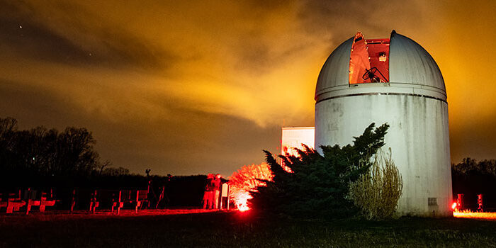 The Belk Astronomical Observatory at night