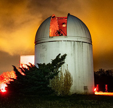 The Belk Astronomical Observatory at night